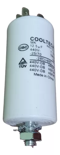 CAPACITOR 12.5 MF 440 C/TORNILLO COOLTECH CODIGO:72151